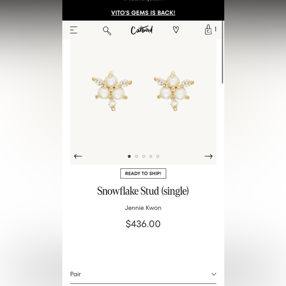 Catbird: Jennie Kwon Snowflake Stud (pair)